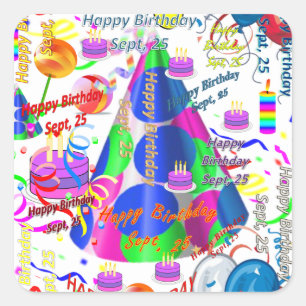 Sept, 25 Kids Birthday Stickers