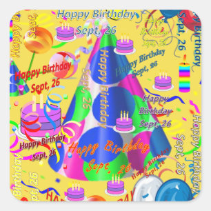 Sept, 26 Kids Birthday Stickers