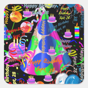 Sept, 28 Kids Birthday Stickers