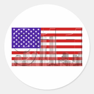 September 11 classic round sticker