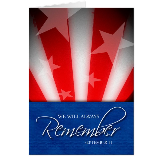 September 11 Patriot Day, American Flag Card (Front)
