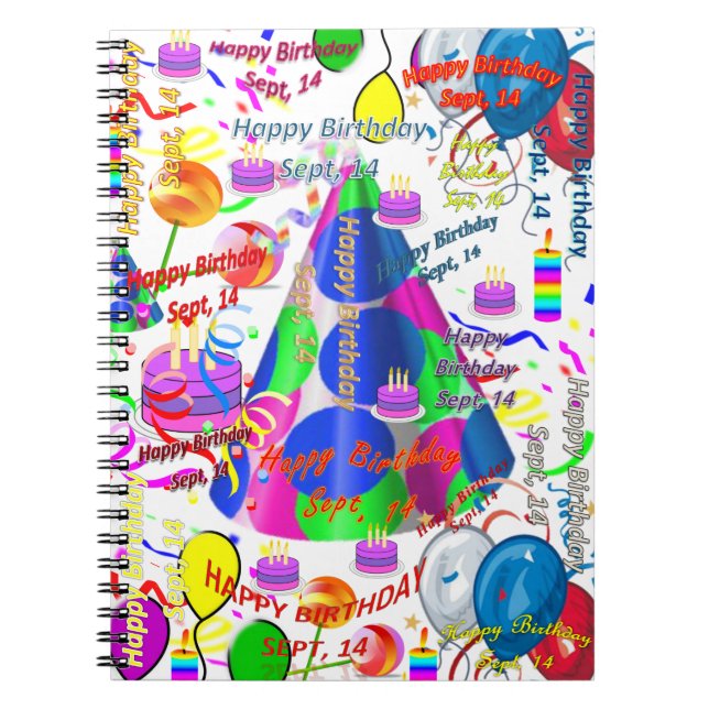 September, 14 Birthday Notebook Sept, (Front)
