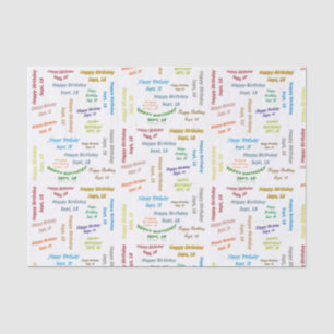 September, 18 Birthday Tissue Paper