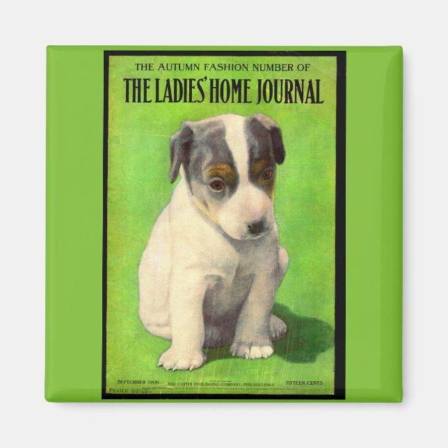 September 1906 Ladies Home Journal cover puppy Magnet (Front)