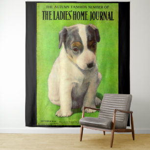 September 1906 Ladies Home Journal cover puppy Tapestry