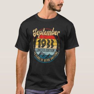 September 1933 89th Birthday 89 Years Old T-Shirt