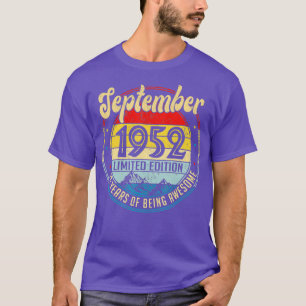 September 1952 Limited Edition 70th Birthday 70 Ye T-Shirt