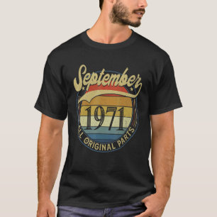 September 1971 All Original Parts Vintage Birthday T-Shirt