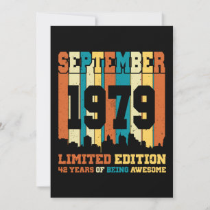 September 1979 Limited 42 Years Old Birthday Invitation