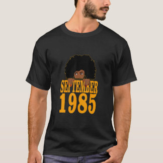September 1985 37th Birthday 37 Years Old Black Wo T-Shirt