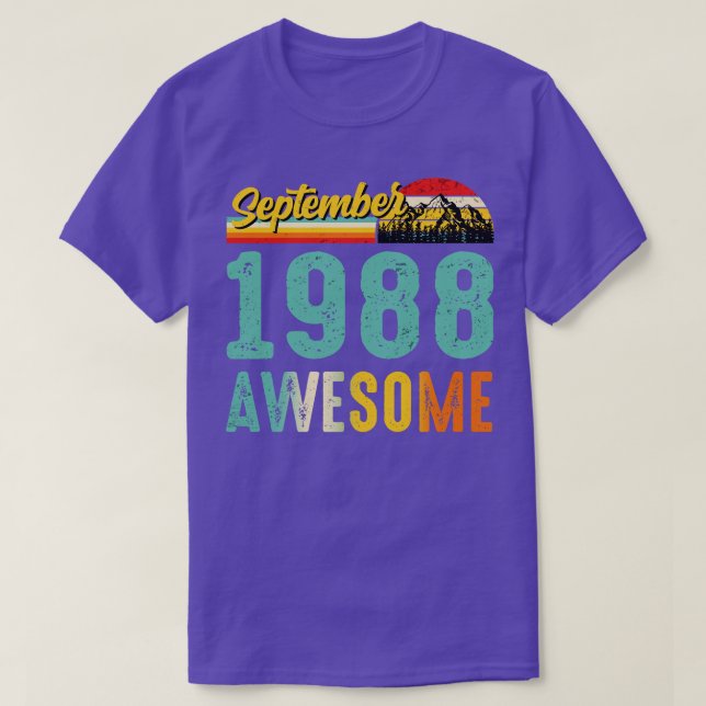 September 1988 Birthday Gift Shirt Vintage Septemb (Design Front)