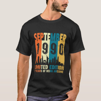 September 1990 31 Years Old Being Awesome 31St Bir T-Shirt