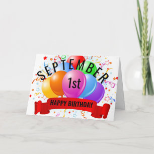 September 1st Birthday Card
