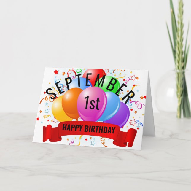 September 1st Birthday  Card (Front)