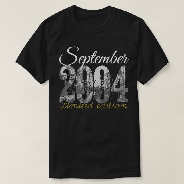 September 2004 Tee 18 Year Old  2004 18th Birthday (Design Front)