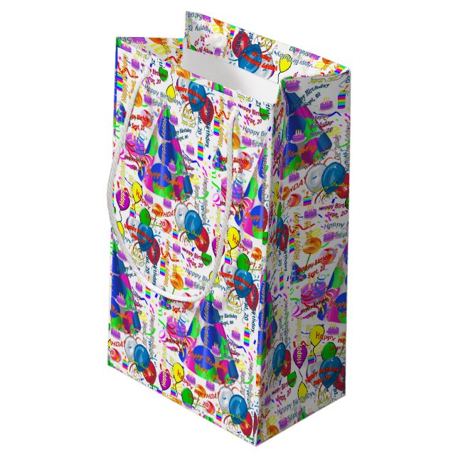 September, 20 Birthday Gift Bag Sept, (Back Angled)