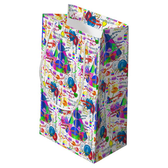 September, 23 Birthday Gift Bag Sept, (Back Angled)