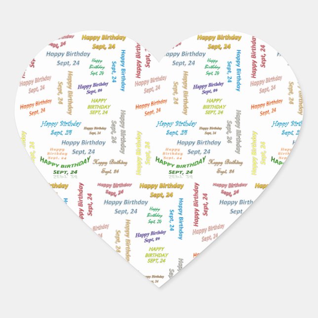 September, 24 Birthday Sticker (Front)