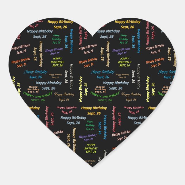 September, 26 Birthday Sticker (Front)