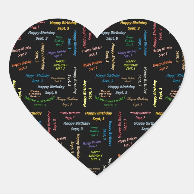 September, 3 Birthday Sticker (Front)