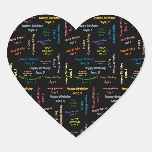 September, 5 Birthday Sticker (Front)