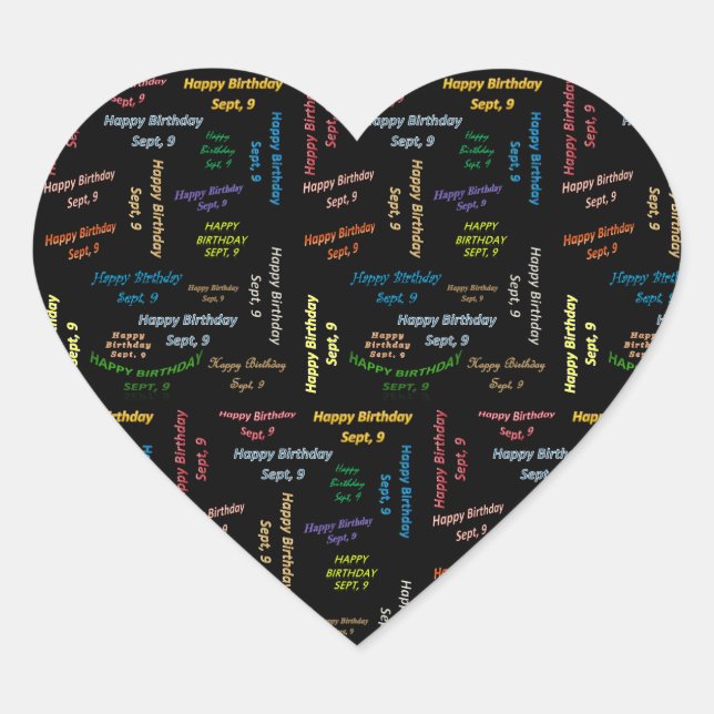 September, 9 Birthday Sticker (Front)