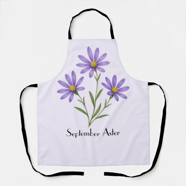 September Aster Flowers  Apron (Front)