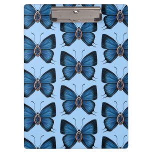 September Birth Blue Sapphire Butterfly Pattern Clipboard