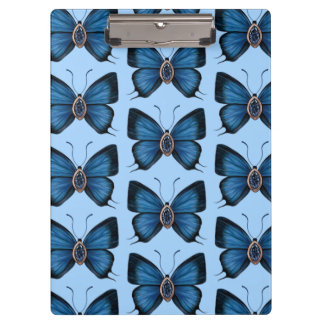 September Birth Blue Sapphire Butterfly Pattern Clipboard