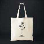 September Birth Flower | Aster Tote Bag<br><div class="desc">The design features a minimalist design with an aster flower - the September birth flower,  and a name written in a contemporary handwritten script and serif fonts in black.</div>