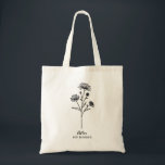 September Birth Flower | Aster Tote Bag<br><div class="desc">The design features a minimalist design with an aster flower - the September birth flower,  and a name written in a contemporary handwritten script and serif fonts in black.</div>