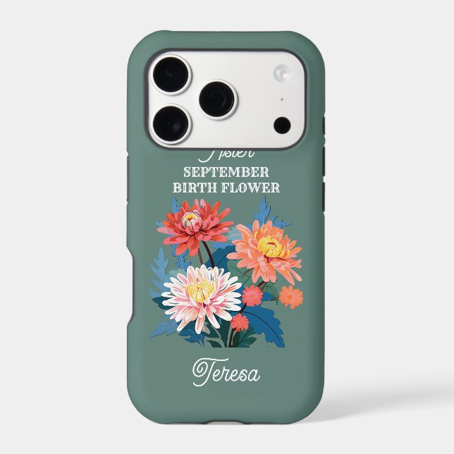 September Birth Flower Custom Name (Back)
