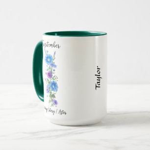 September Birth Flower Morning Glory and Aster Mug