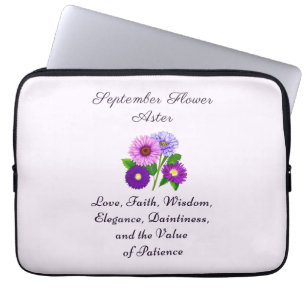 September Birth Month Flower Aster Personalised  Laptop Sleeve
