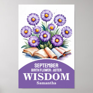 September Birth Month Flower Christian Nursery Art Poster