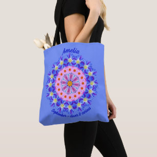 September Birth Month Flower Personalised Carry.ll Tote Bag