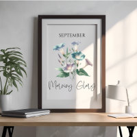 September Birth Month Morning Glory Floral