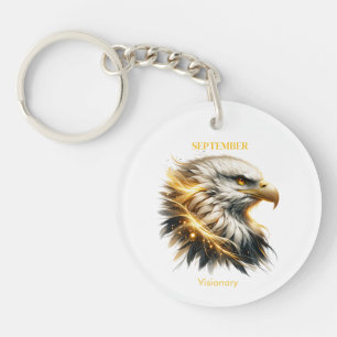 September Birth Month Spirit Animal Eagle Gift Key Ring