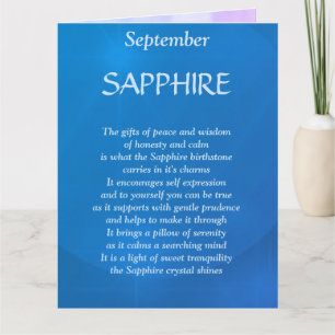 September birthday birthstone Sapphire Greeting Card