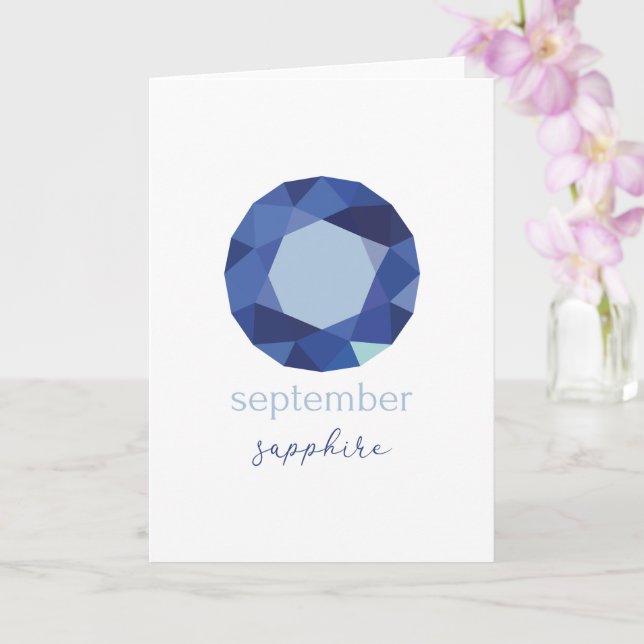 September Birthstone Sapphire Card (Orchid)