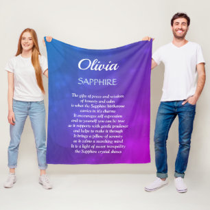 September Birthstone Sapphire design  Fleece Blanket