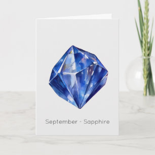 September Birthstone Sapphire Happy Birthday Card