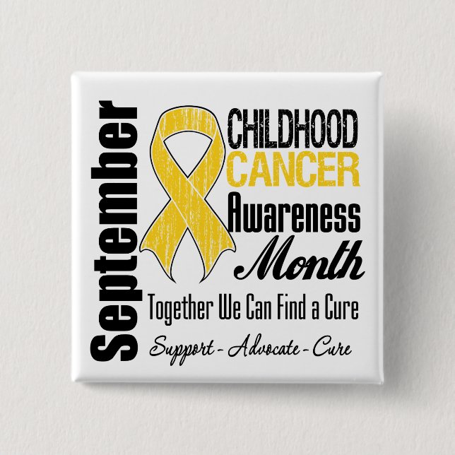 September Childhood Cancer Awareness Month 15 Cm Square Badge (Front)