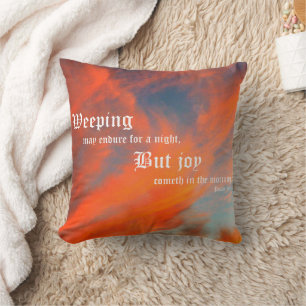 September Clouds with Psalm 30:5 Cushion