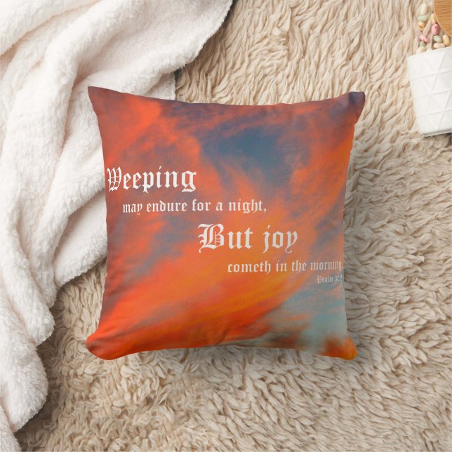 September Clouds with Psalm 30:5 Cushion (Blanket)