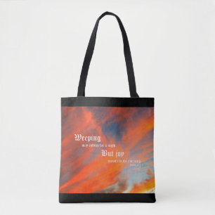 September Clouds with Psalm 30:5 Tote Bag