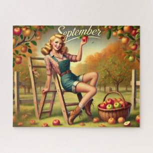 September Country Harvest Pin-Up  Jigsaw Puzzle