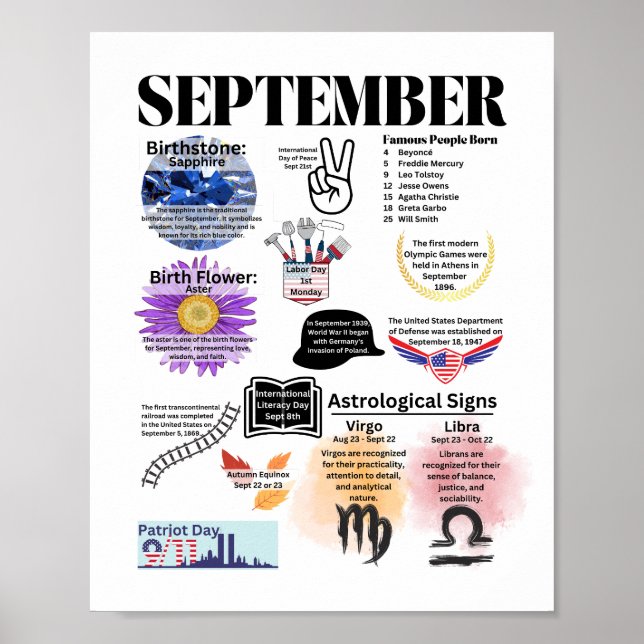 September Fun Facts Poster (Front)