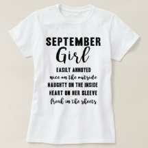 September Girl Birthday Gift Funny Ladies T Shirt