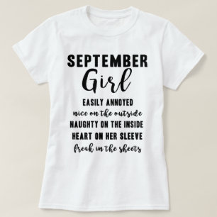 September Girl Birthday Gift Funny Ladies T Shirt